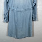 All Saints Women 2 Blue Denim Chambray Calla Bay Shirt Dress Snaps Tie Waist Photo 4