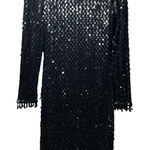 Vintage Climax David Howard Black Sequin Dress 7/8 Long Sleeve Party Cocktail Photo 0