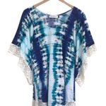 Veronica M  tie dye lace beach swimsuit coverup tunic top stretch XS boho Photo 1