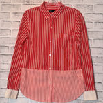 Gap  Coral and off White Casual Button Down striped‎ Shirt size medium Photo 0