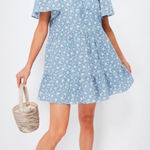 Tuckernuck Hyacinth House Romy Blue Floral Mini Tiered Dress Preppy Womens XS Photo 0