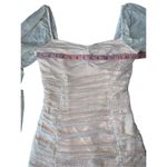 BCBGeneration Metallic Dot Long Sleeve Ruched Dress in Color Champagne Photo 7