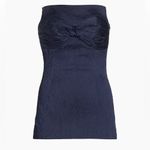Tove Ida Bow Strapless Top Navy Blue Size 6 Photo 4