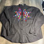Vintage 90’s Southwest Canyon Black Shirt with Western Embroidery Size M Photo 0