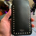 Mulberry Authentic ENGLAND Calf leather/studs card/phone holder Photo 6