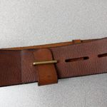 CAbi Wide Leather Belt Womens Brown Brass Buckle Boho Classic Waist 2.5in Photo 1