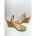 Steve Madden Sandals Womens Size 9.5 Tan Leather Suede Strappy Wedges Photo 4