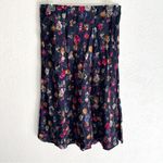 Ralph Lauren Lauren  Floral Midi Skirt 6 Petite Navy Photo 3