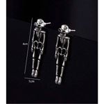 Unique Detachable Realistic Human Skull Skeleton Earrings For Women, Perfect For Silver Photo 3