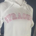 J. America Women’s White Embroidered SYRACUSE College Drawstring Hoodie Size S NEW Photo 1