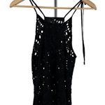 Free People Intimately  Black Starry Eyelet Peplum Tank Top Racerback size Small Photo 9