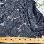 Feathers women’s size 3X lacy floral sheer pullover long sleeve grey top dressy Gray Photo 4