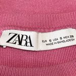 ZARA Women's Pink Rib Knit Sleeveless High Neck Crop Sweater Vest Tank Top Sz S Photo 2
