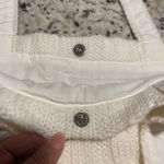 White Cable Knit Tote Bag Magnetic Snap Closure Lined Interior Casual Everyday Photo 3