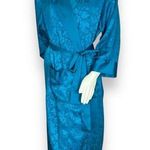 Victoria's Secret Vintage Robe Gold Label Women Floral Blue Teal Sz Small Lounge Photo 0
