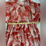 Banjanan Flowy 100% Silk Mini Dress Orange Red Floral Size Small Photo 14