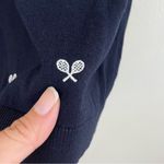 Talbots NWT  Navy Tank Top with White Tennis Racket Embroidery Size Large Photo 2