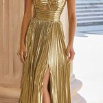 Prom Dress Gold Size XS Photo 1