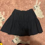 Maeve Anthropologie Smocked Waist Tiered Mini Skirt Black Womens M Casual Style Photo 3