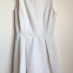 Aqua Fit Flare Sleeveless V Low Back‎ Sheath Dress Ivory Womens Size M White Size M Photo 0
