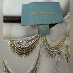 Skies Are Blue Gold and Cream Embellished Dress Photo 4