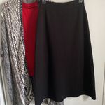 ZARA NWT Lady’s A-Line Black Knit Sweater Maxi Skirt with Contrast White Piping Photo 2