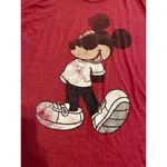 Disney  Red Vintage Style Cool Guy Mickey Mouse Short Sleeve Shirt Photo 3