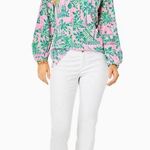 Lilly Pulitzer  29" Kelly Textured Ankle Length Skinny Pant size 10 NEW Photo 0