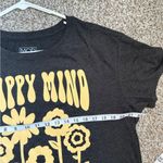 Modern Lux 🦋  Grey Yellow Happy Mind Happy Life Graphic Short Sleeve T-Shirt Photo 5