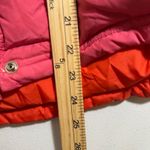 J.Crew VTG  Puffer down Vest Bright Pink Orange Reversible Quilted Zip Snap M Photo 2