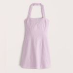 Abercrombie & Fitch  Pink Linen Blend Halter Top Mini Dress Size S Photo 2