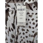 Chicos Size 1 Animal Print Lightning Notch Front Top 3/4 Sleeve White Photo 3