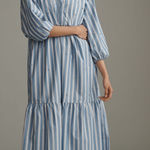 Anthropologie  Embellished Striped Tiered Maxi Dress NWT Photo 0