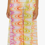 Becca ‎ Whirlpool Chiffon Cover-Up Pants Metallic Pink Beach Medium PinkVacation Photo 0