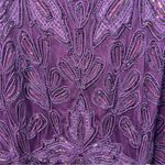 J’s Collections Size 10 Beaded Soutache Evening Gown Dark Plum Short Sle… Purple Photo 7