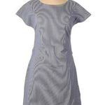 Theory NWT Andrizza W in Blue & White Striped Seersucker Twist Back Dress 8 Photo 0
