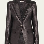 Ramy Brook Women's Gold Wren Lined Metallic Single-Breasted Blazer Size 2 Photo 0