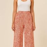 Solitaire ✨ Paisley Floral Coral Lounge Sz Large Pants✨ Photo 0