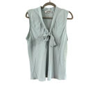 Kasper  Light Blue Sleeveless Tie Neck Blouse Petite XLP Photo 7