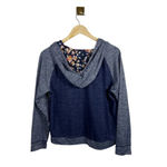 Vera Bradley Lace Up Floral Contrast Hoodie in Navy Multi Size M Photo 10