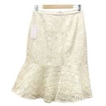 Rachel Parcell NWT Cream Embroidered Flounce Skirt Beige Swan Size Small NEW Photo 4
