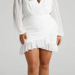 Showpo Balloon Plunge Sleeve Dress Can I Be Your Honey Photo 0