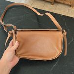 Banana Republic Genuine Leather Saddle Bag Crossbody  Canvas Lined Magnetic Close Photo 1