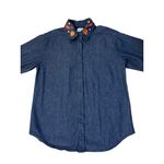 Vintage 90s Style Studio Denim Blouse Women’s Medium Used 3 Looks in 1 Autumn Blue Photo 3
