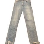 Just Black Denim High Rise Button Fly Skinny Jeans Distressed Made USA Sz 27 Photo 0