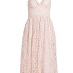 Monique Lhuillier ML Lace Halter Midi Dress in Rose Quartz NWT, Size 10 Photo 2