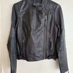 VTG AllSaints Leather jacket y2k Biker Moto Bomber Women’s 6 limited edition Black Photo 0