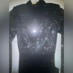 Mac Duggal  women’s SEQUIN HIGH NECK LONG SLEEVE LACE UP GOWN black 42014 sz0 NWT Photo 2