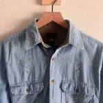 Faded Glory Vintage  Originals Bedazzled Chambray Button Down Size S Photo 4