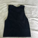 Alya Black Ribbed V-Neck Tank Top Photo 1